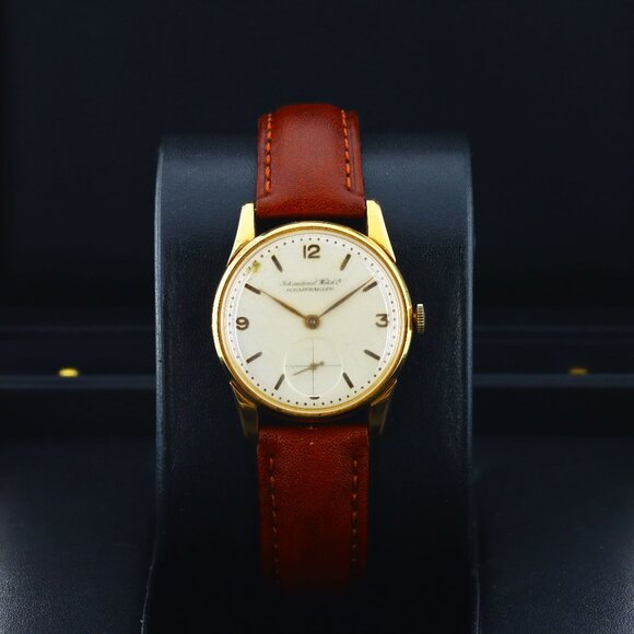 IWC Vintage Circa 1960s Manual Wind, Cream Dial - 18kt Yellow Gold on Strap - Picture 1 of 10